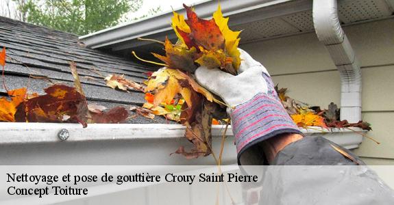 Nettoyage et pose de gouttière  crouy-saint-pierre-80310 Geoffroy couverture